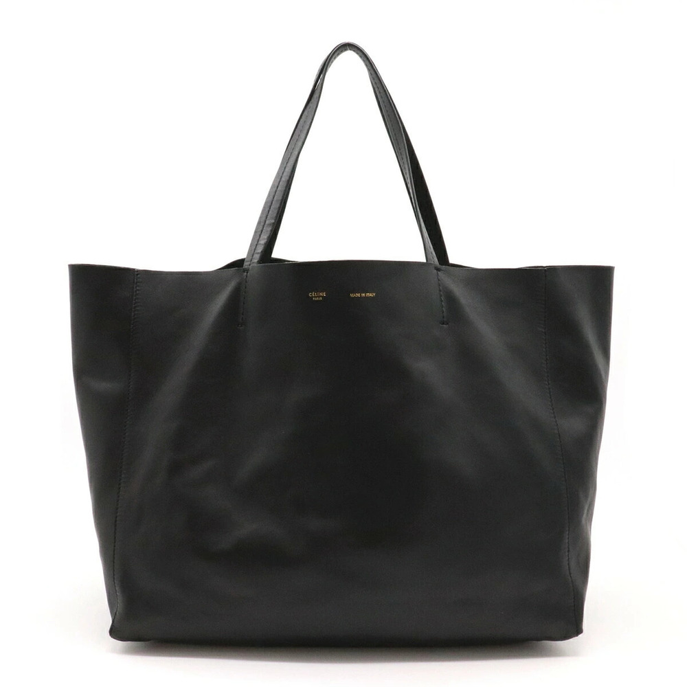 Celine Horizontal Cabas Tote Bag Shoulder Hobo Leather Black